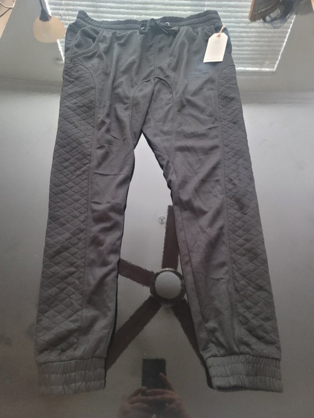 AJ Jeans Men's Black Pattern Joggers Stretch Size Medium Brand New With Tags